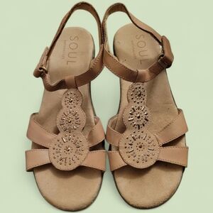 Naturalizer Soul Tan Leather Sandals